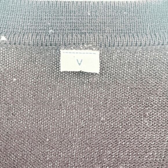 V Pullover Sweater Mens Size L Red Oversized Cozy Simple Winter Preppy - Picture 5 of 5